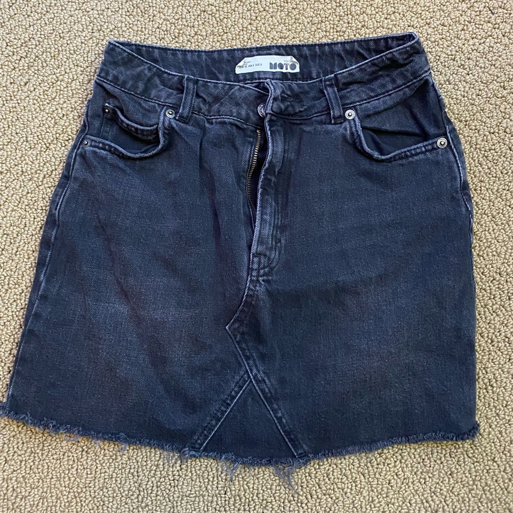 Topshop Black Denim Skirt Size US 4